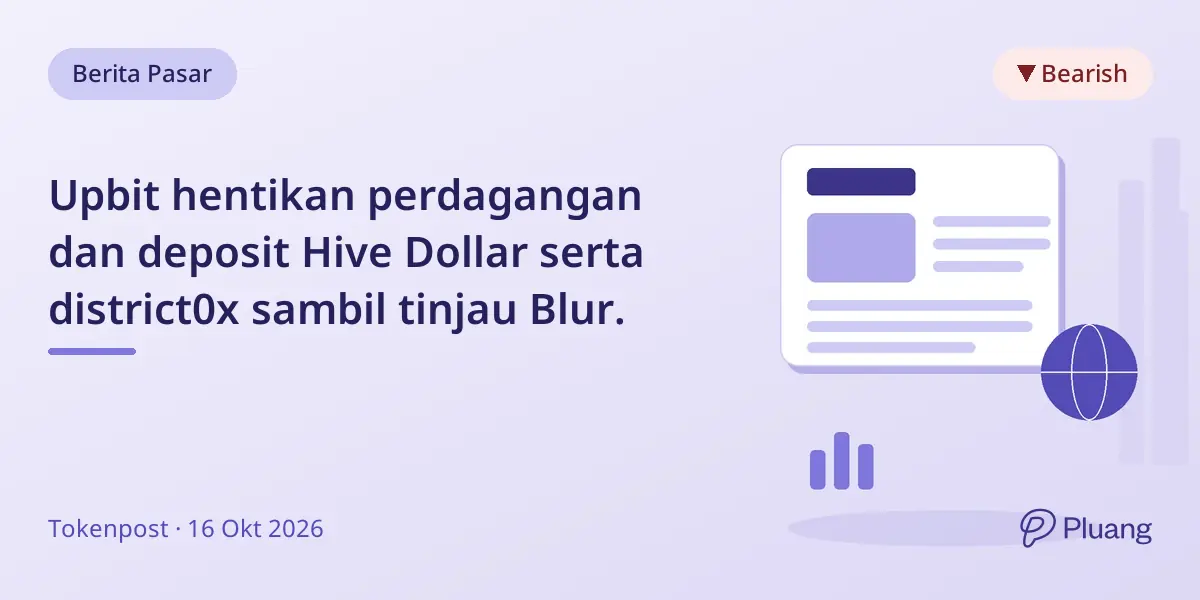 Upbit hentikan perdagangan dan deposit Hive Dollar serta district0x sambil tinjau Blur.