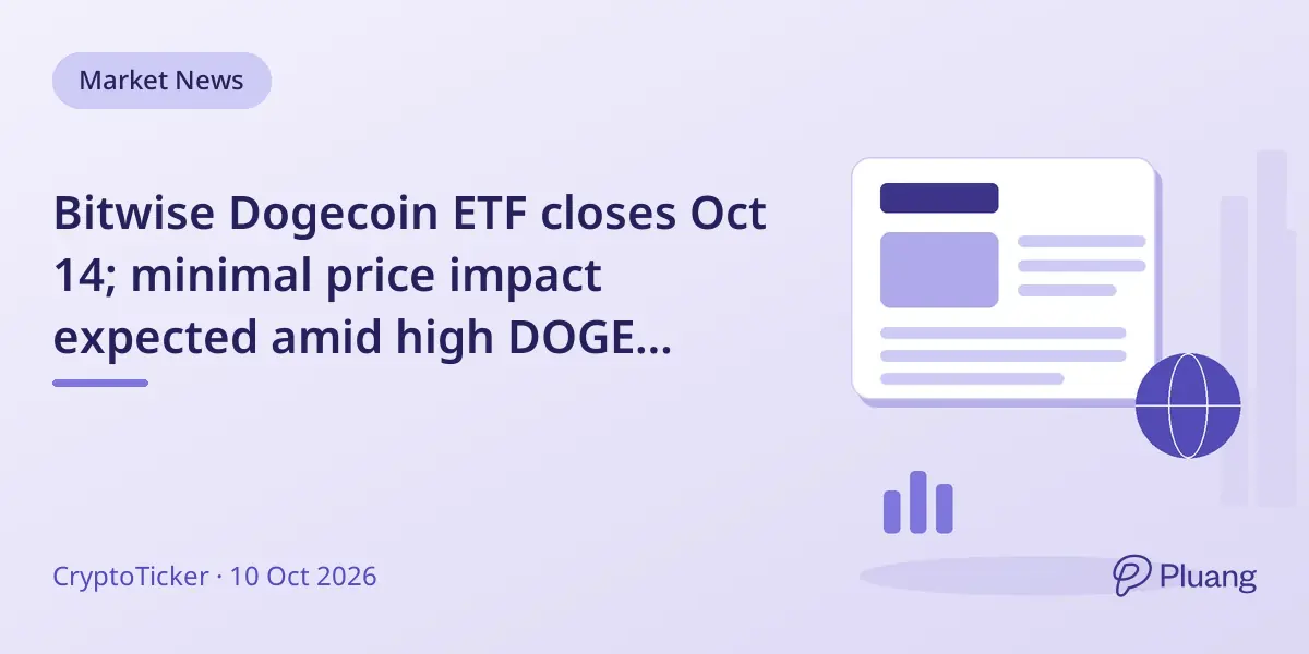 Bitwise Dogecoin ETF closes Oct 14; minimal price impact expected amid high DOGE trading volume.