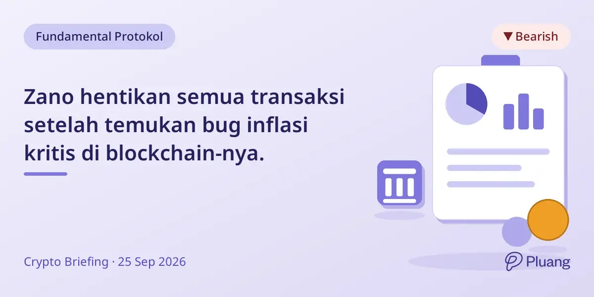 Zano hentikan semua transaksi setelah temukan bug inflasi kritis di blockchain-nya.