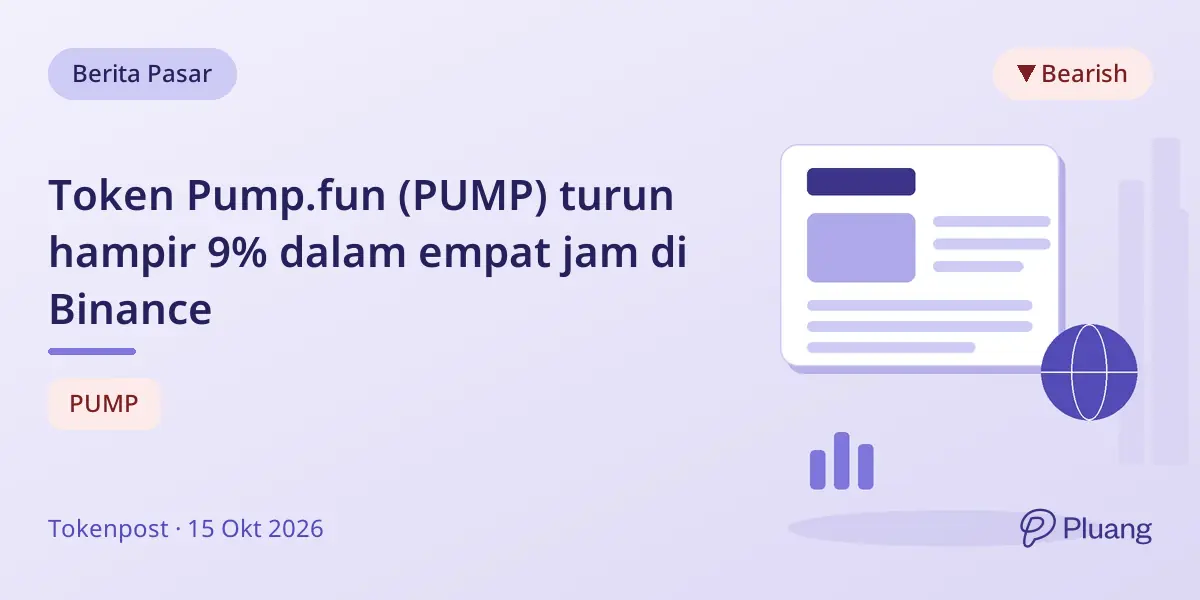 Token Pump.fun (PUMP) turun hampir 9% dalam empat jam di Binance