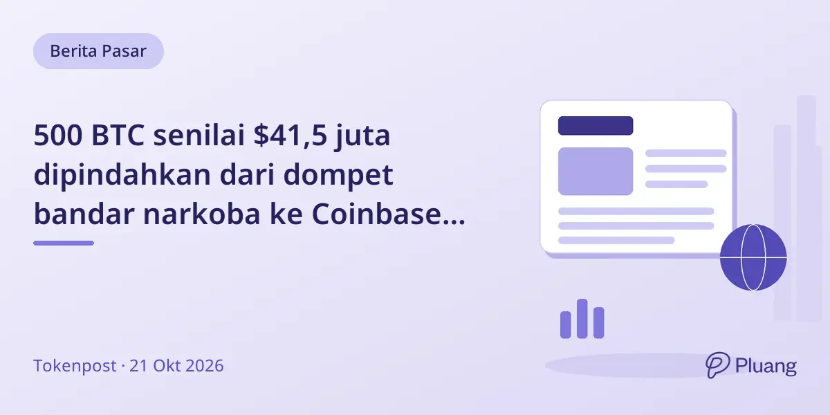 500 BTC senilai $41,5 juta dipindahkan dari dompet bandar narkoba ke Coinbase setelah 10 tahun tidak aktif