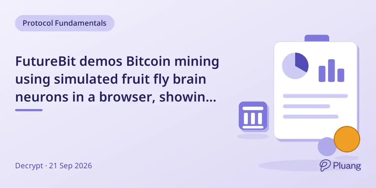 FutureBit demos Bitcoin mining using simulated fruit fly brain neurons in a browser, showing potential energy efficiency gains.
