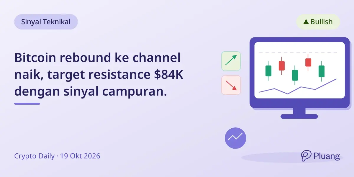 Bitcoin rebound ke channel naik, target resistance $84K dengan sinyal campuran.