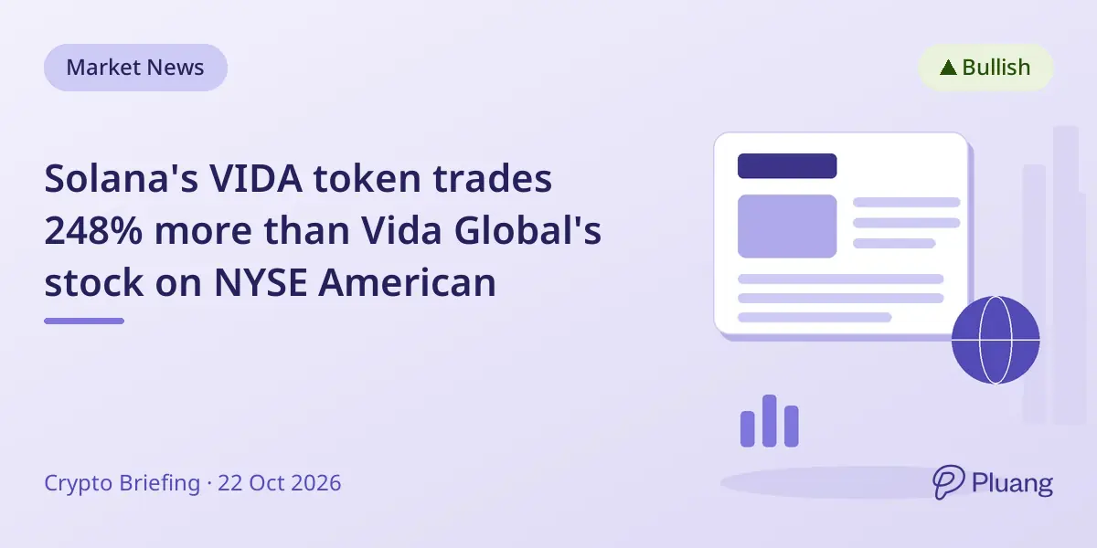 Solana's VIDA token trades 248% more than Vida Global's stock on NYSE American