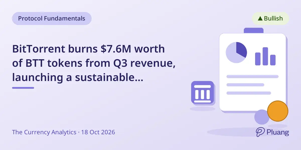 BitTorrent burns $7.6M worth of BTT tokens from Q3 revenue, launching a sustainable buyback-and-burn cycle.