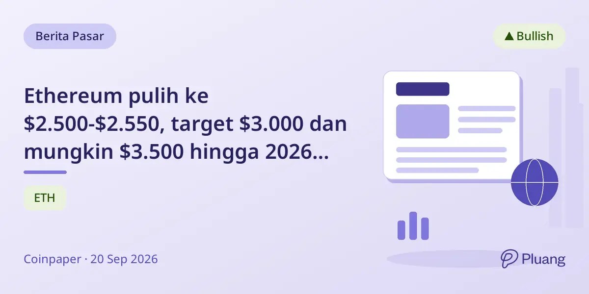 Ethereum pulih ke $2.500-$2.550, target $3.000 dan mungkin $3.500 hingga 2026 dengan permintaan institusional meningkat.