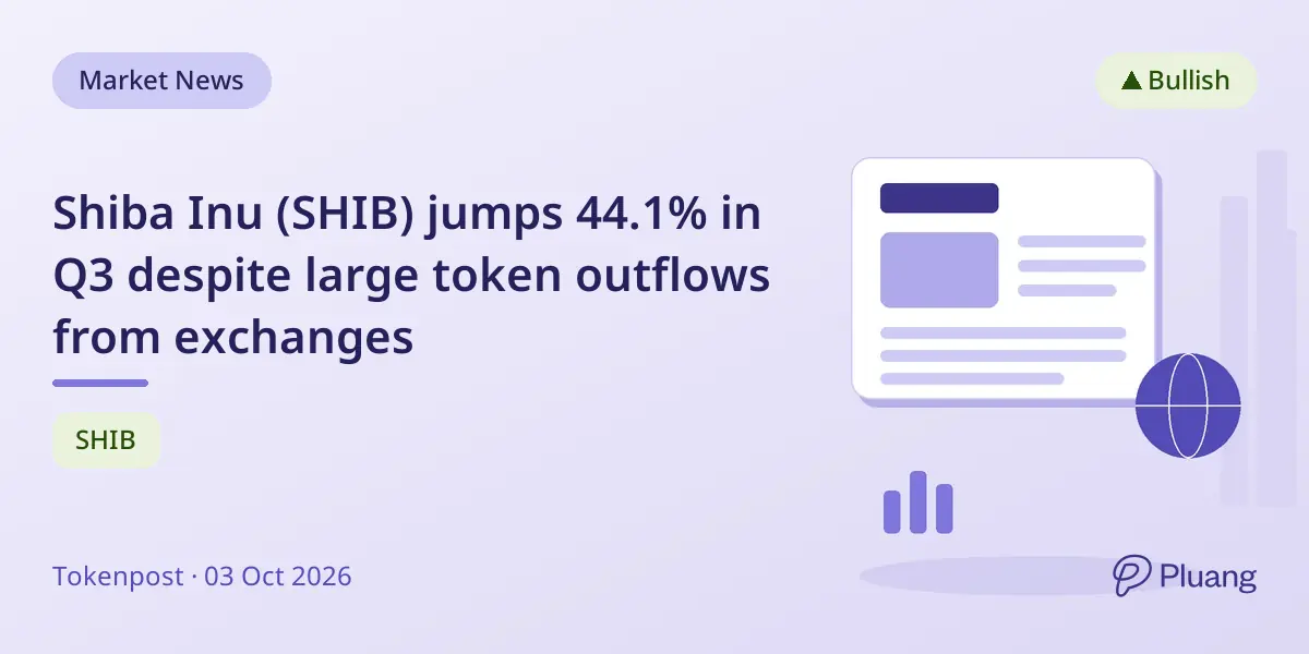 Shiba Inu (SHIB) jumps 44.1% in Q3 despite large token outflows from exchanges