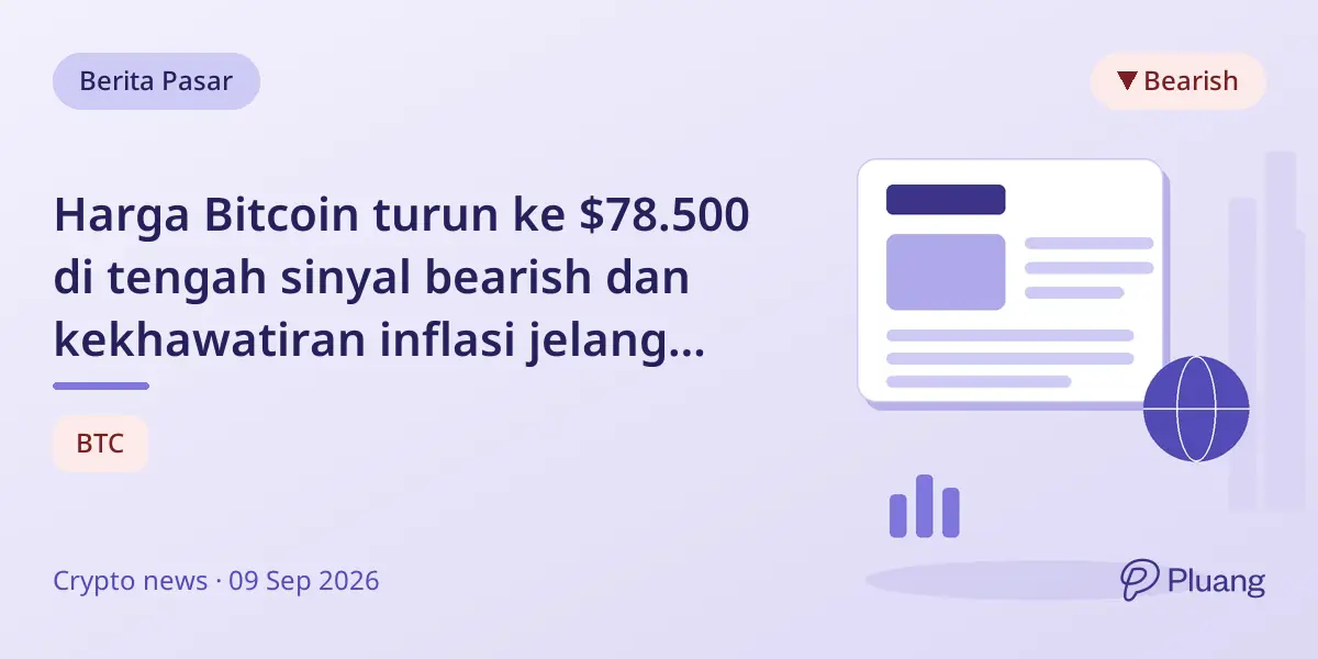 Harga Bitcoin turun ke $78.500 di tengah sinyal bearish dan kekhawatiran inflasi jelang pertemuan The Fed