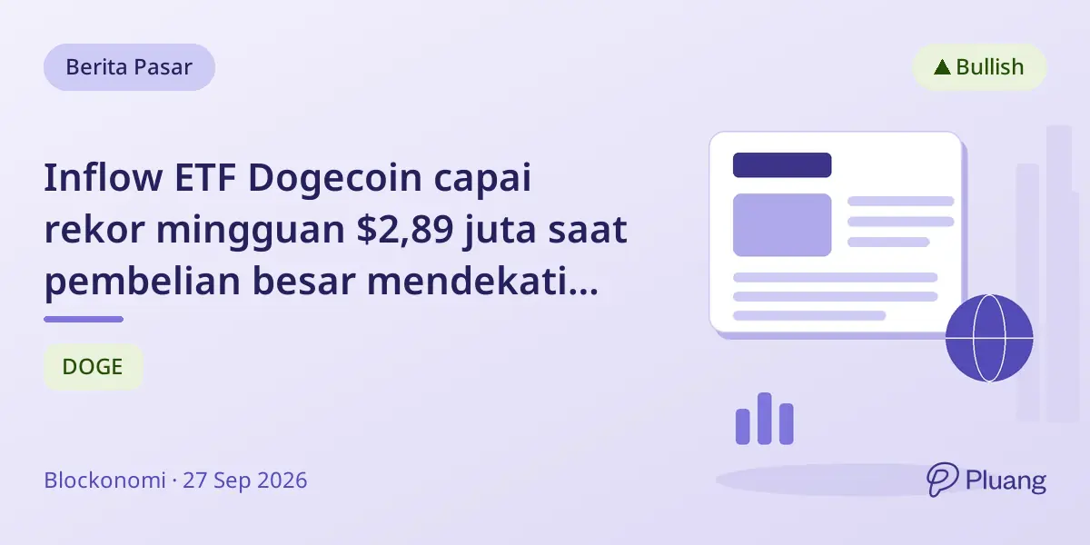 Inflow ETF Dogecoin capai rekor mingguan $2,89 juta saat pembelian besar mendekati resistensi harga $0,10.