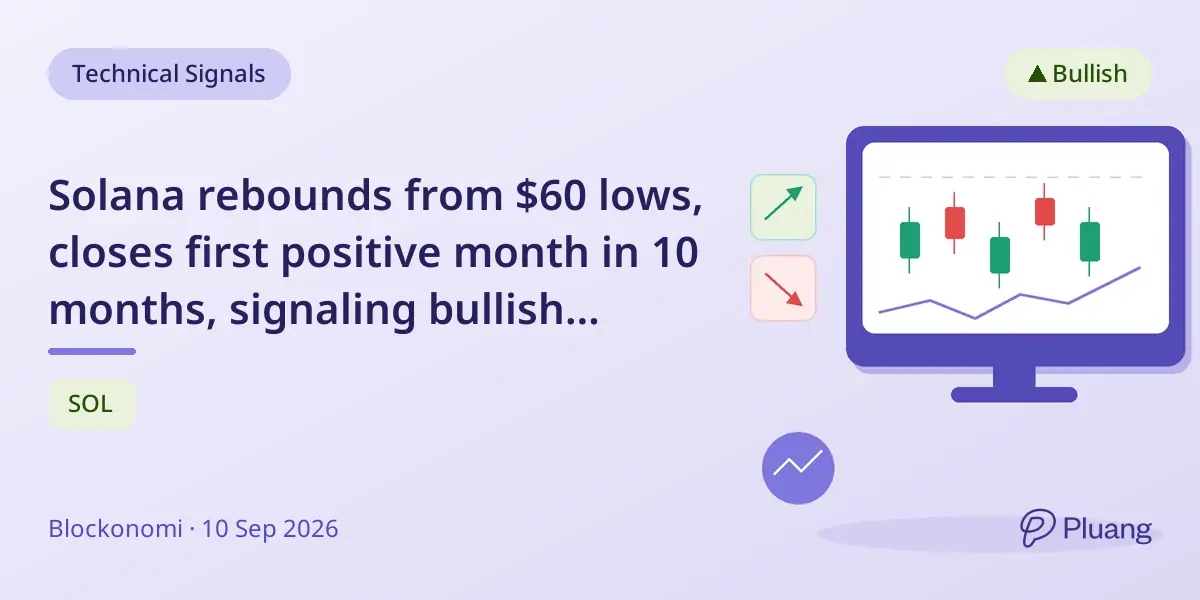 Solana rebounds from $60 lows, closes first positive month in 10 months, signaling bullish reversal potential.