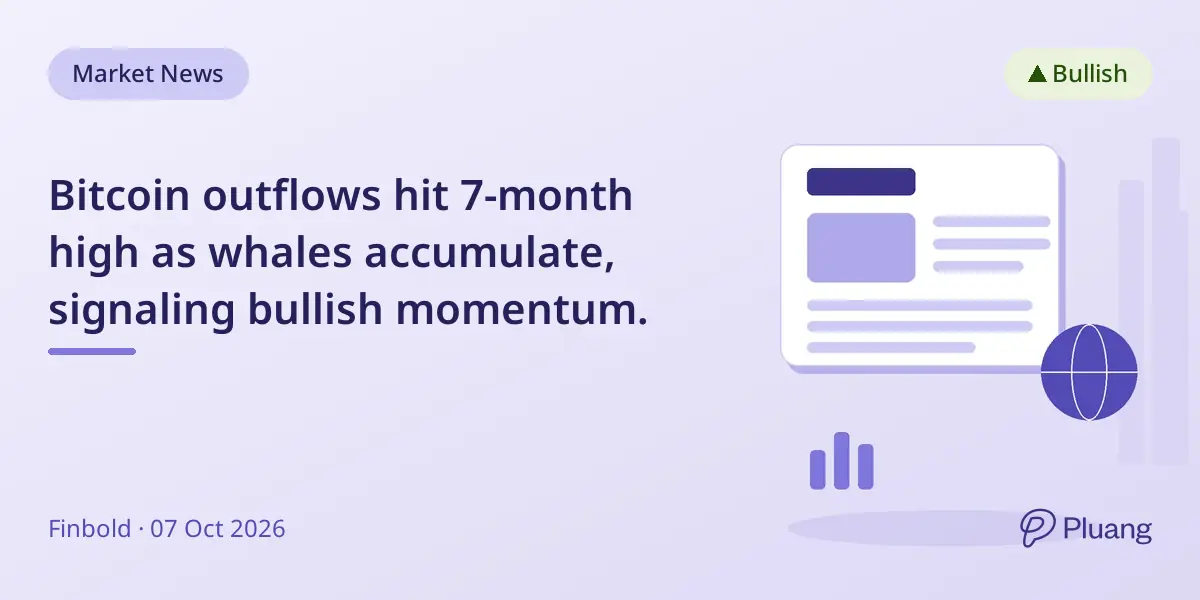 Bitcoin outflows hit 7-month high as whales accumulate, signaling bullish momentum.
