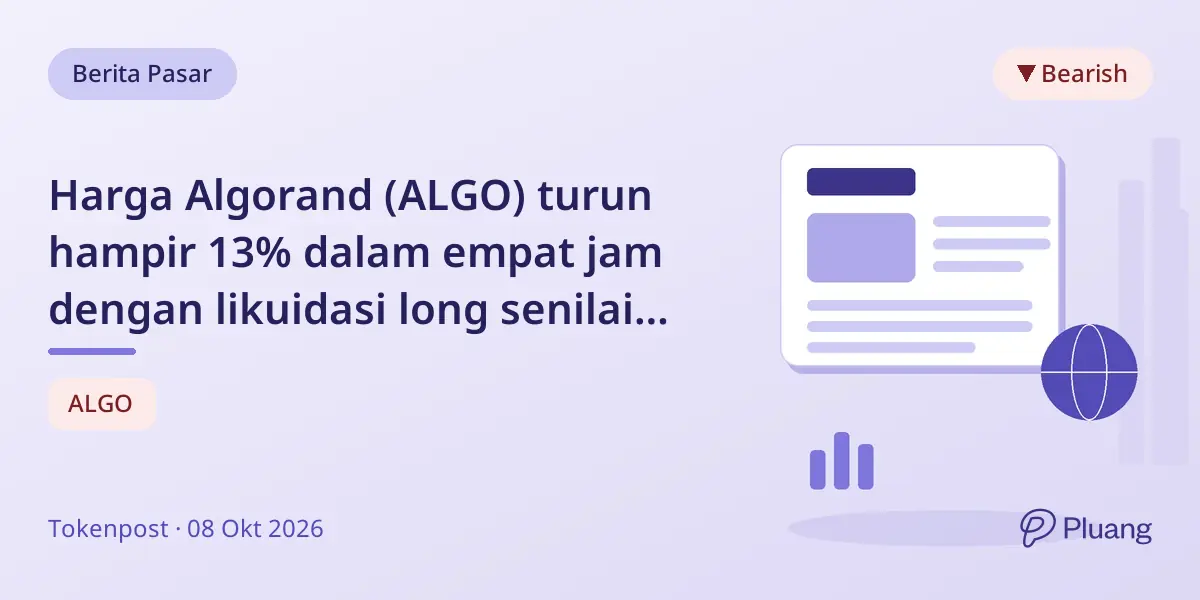 Harga Algorand (ALGO) turun hampir 13% dalam empat jam dengan likuidasi long senilai $60 ribu di bursa utama