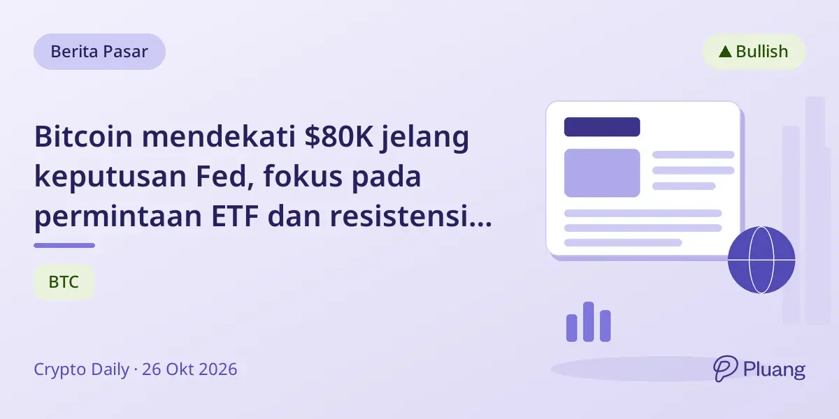 Bitcoin mendekati $80K jelang keputusan Fed, fokus pada permintaan ETF dan resistensi teknikal.