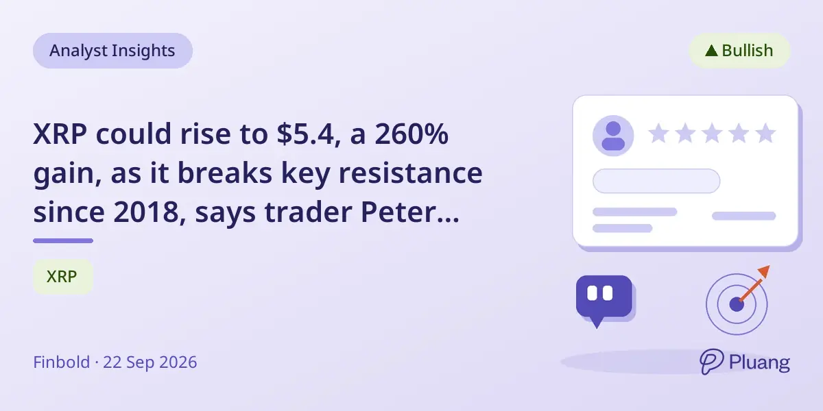 XRP could rise to $5.4, a 260% gain, as it breaks key resistance since 2018, says trader Peter Brandt.