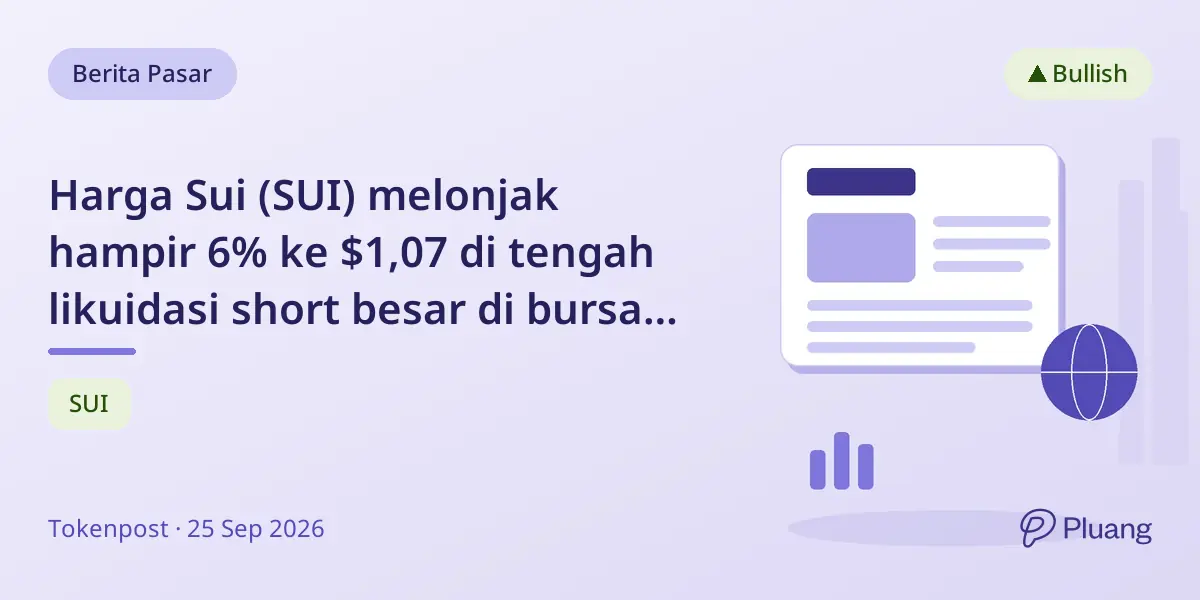Harga Sui (SUI) melonjak hampir 6% ke $1,07 di tengah likuidasi short besar di bursa utama