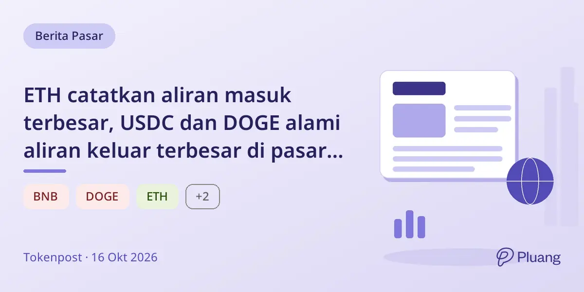 ETH catatkan aliran masuk terbesar, USDC dan DOGE alami aliran keluar terbesar di pasar kripto yang beragam