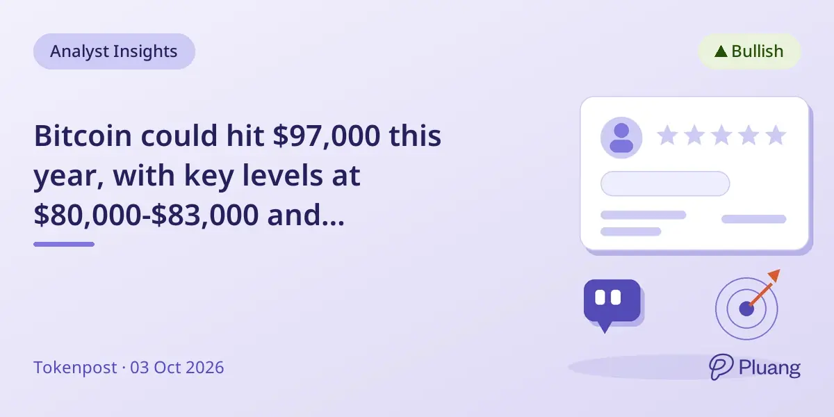 Bitcoin could hit $97,000 this year, with key levels at $80,000-$83,000 and $74,000-$77,000 as potential supports.