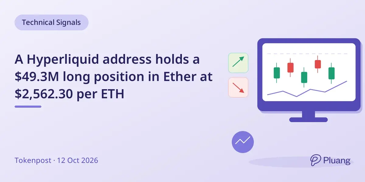 A Hyperliquid address holds a $49.3M long position in Ether at $2,562.30 per ETH