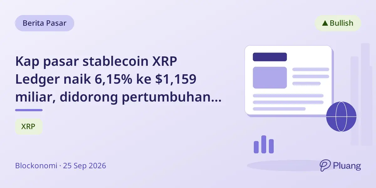 Kap pasar stablecoin XRP Ledger naik 6,15% ke $1,159 miliar, didorong pertumbuhan RLUSD.