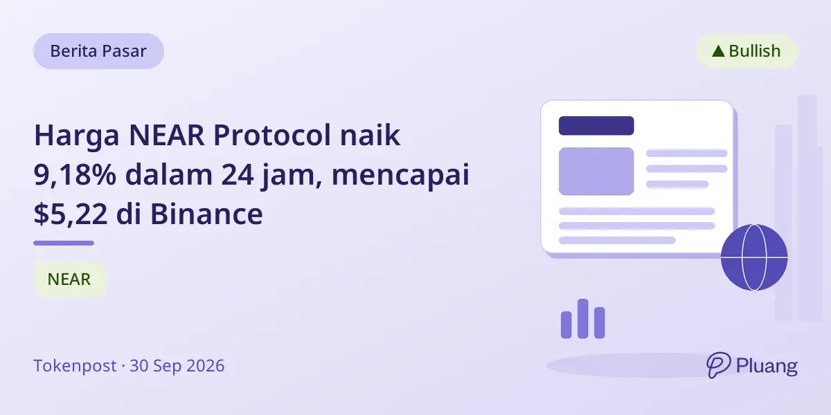 Harga NEAR Protocol naik 9,18% dalam 24 jam, mencapai $5,22 di Binance