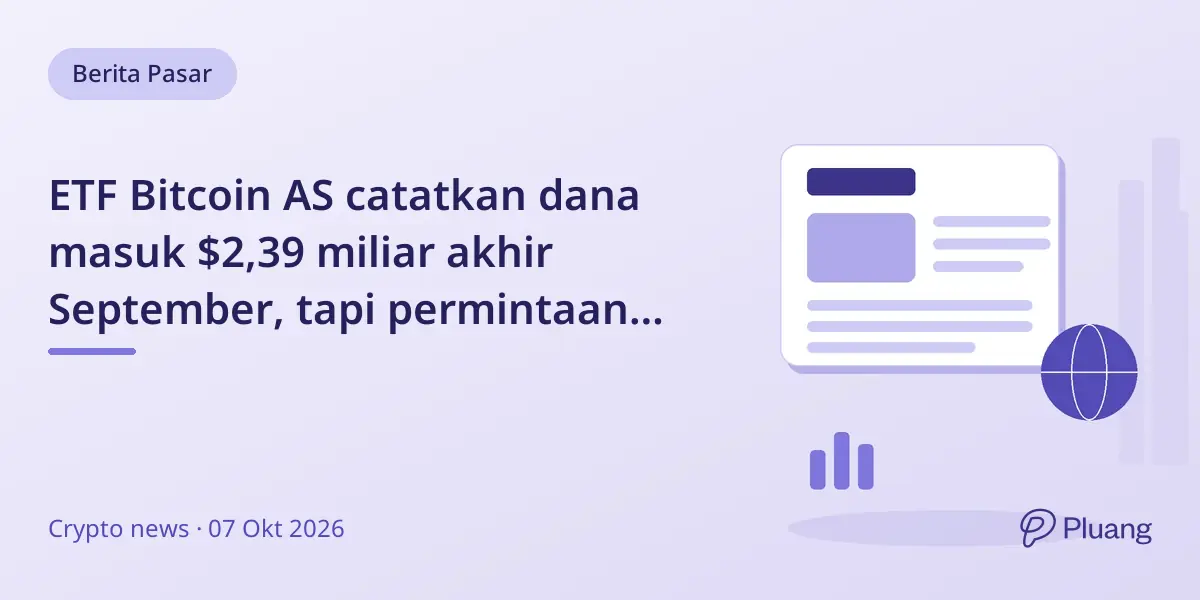 ETF Bitcoin AS catatkan dana masuk $2,39 miliar akhir September, tapi permintaan pasar luas masih negatif.