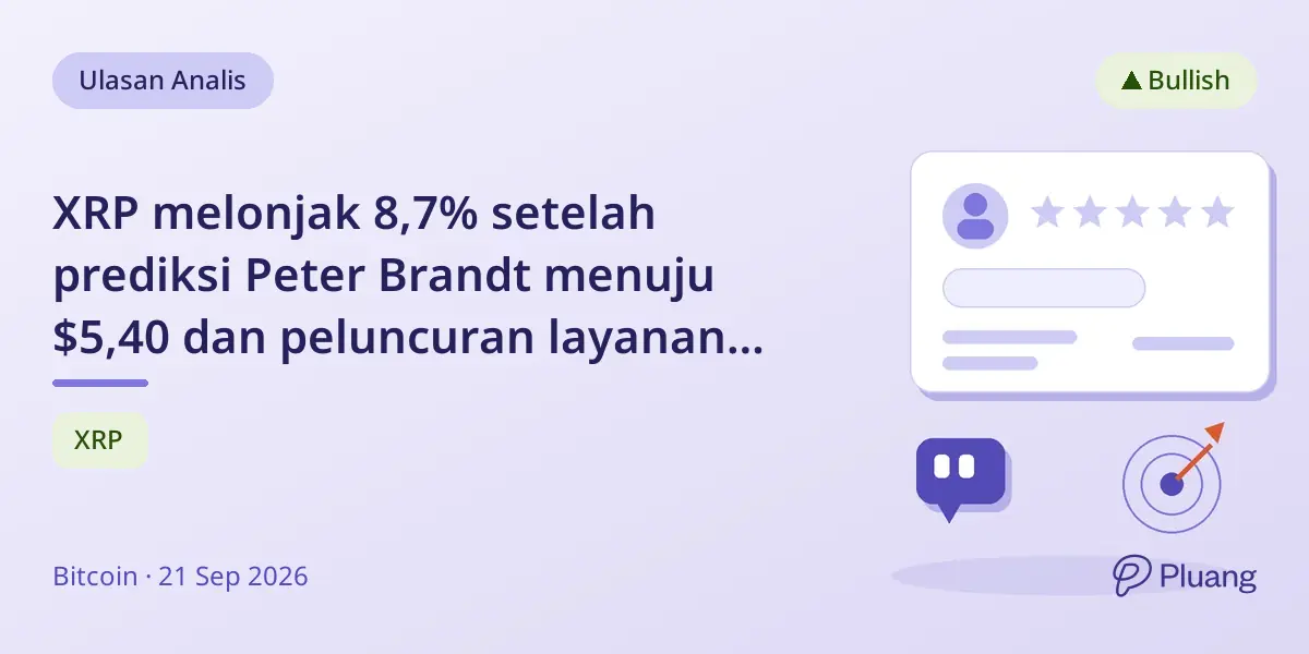 XRP melonjak 8,7% setelah prediksi Peter Brandt menuju $5,40 dan peluncuran layanan kustodi Ripple