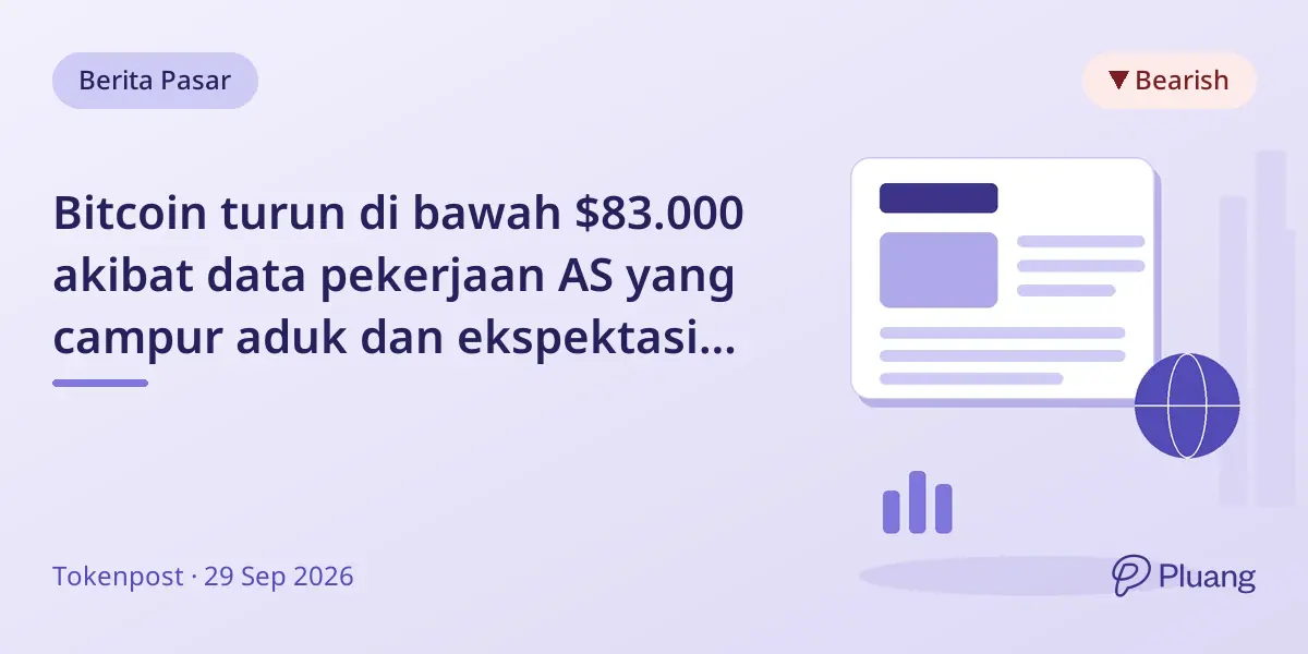 Bitcoin turun di bawah $83.000 akibat data pekerjaan AS yang campur aduk dan ekspektasi inflasi naik
