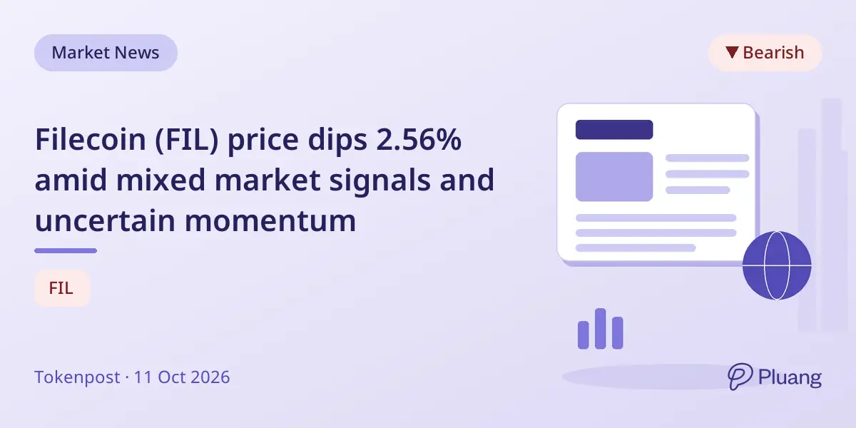Filecoin (FIL) price dips 2.56% amid mixed market signals and uncertain momentum