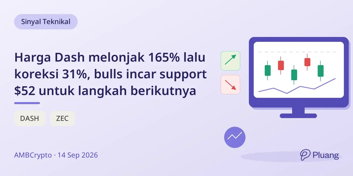 Harga Dash melonjak 165% lalu koreksi 31%, bulls incar support $52 untuk langkah berikutnya
