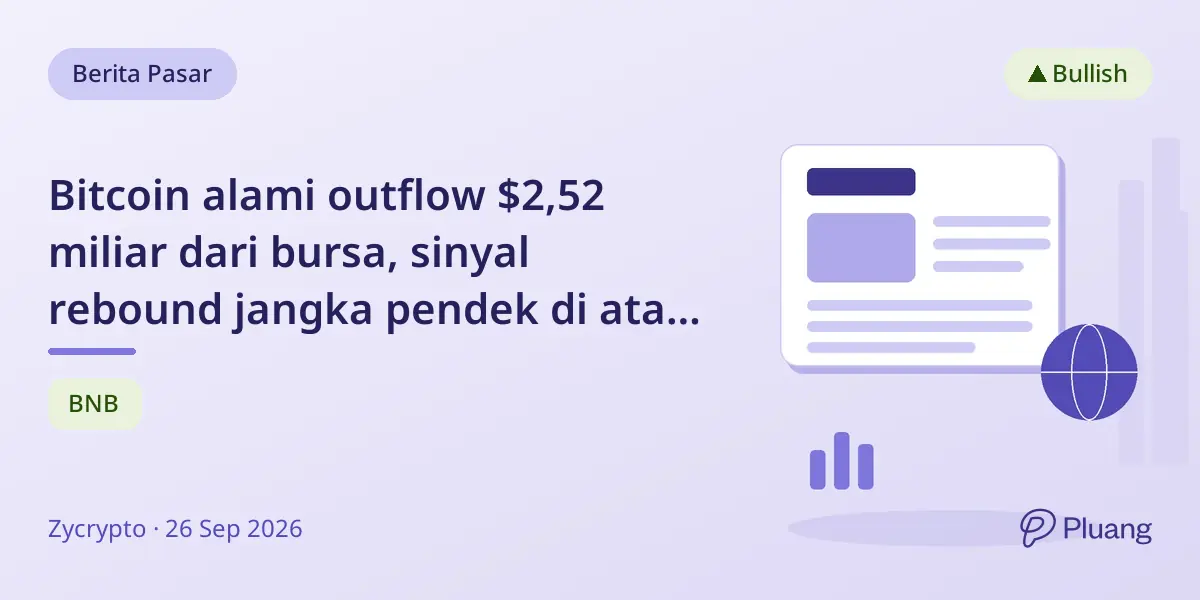 Bitcoin alami outflow $2,52 miliar dari bursa, sinyal rebound jangka pendek di atas $90K.