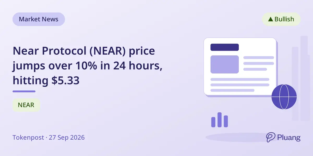 Near Protocol (NEAR) price jumps over 10% in 24 hours, hitting $5.33