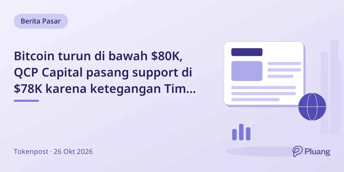 Bitcoin turun di bawah $80K, QCP Capital pasang support di $78K karena ketegangan Timur Tengah dan arus keluar ETF.
