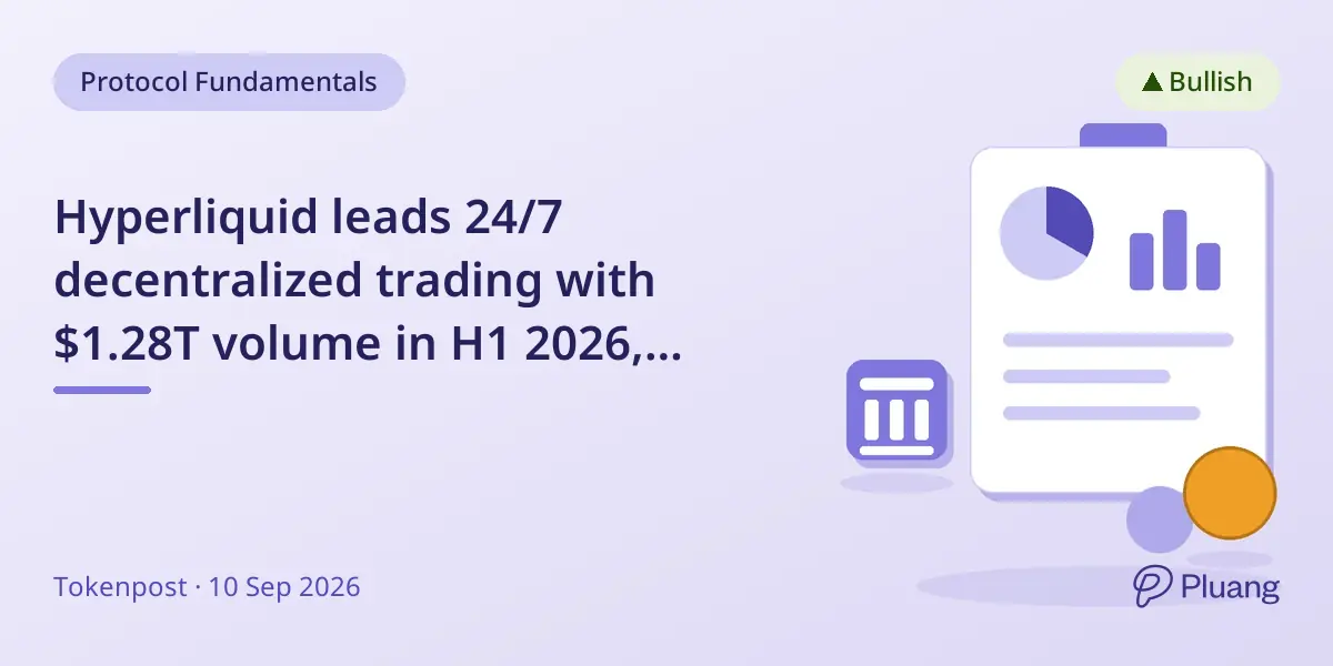 Hyperliquid leads 24/7 decentralized trading with $1.28T volume in H1 2026, rivaling top crypto exchanges.