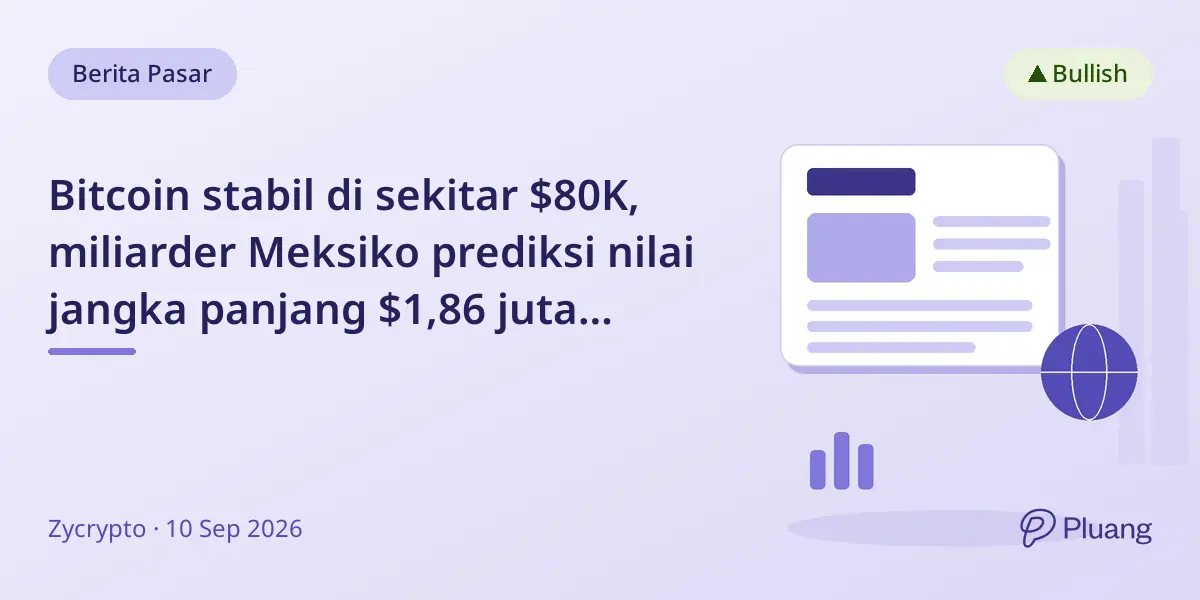 Bitcoin stabil di sekitar $80K, miliarder Meksiko prediksi nilai jangka panjang $1,86 juta terkait kapitalisasi pasar emas