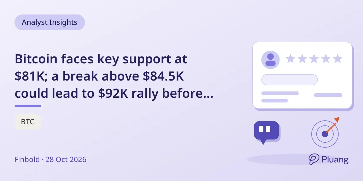 Bitcoin faces key support at $81K; a break above $84.5K could lead to $92K rally before FOMC meeting.