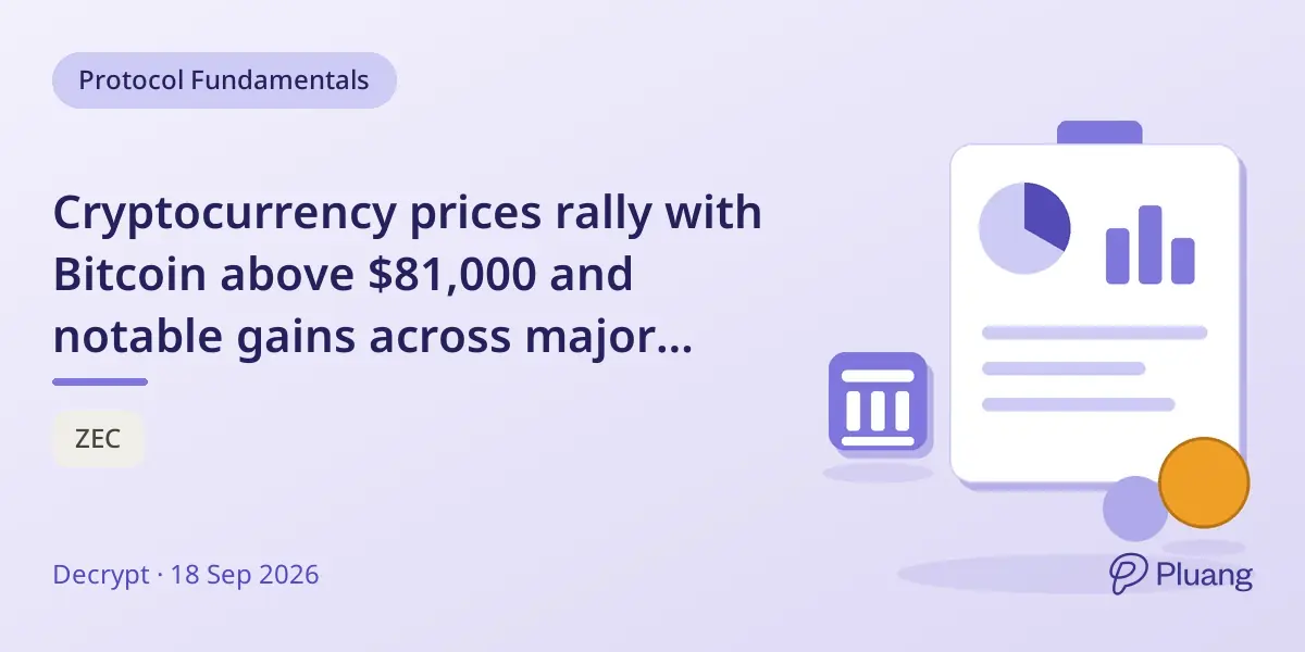 Cryptocurrency prices rally with Bitcoin above $81,000 and notable gains across major coins.