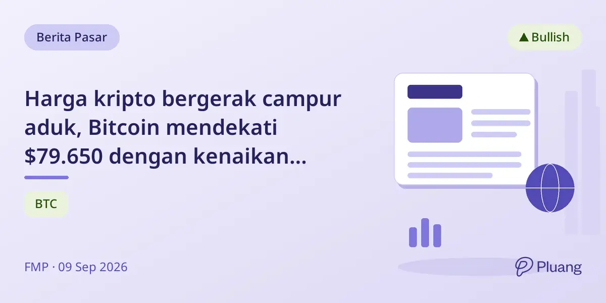 Harga kripto bergerak campur aduk, Bitcoin mendekati $79.650 dengan kenaikan signifikan di altcoin seperti DOT dan ATOM.