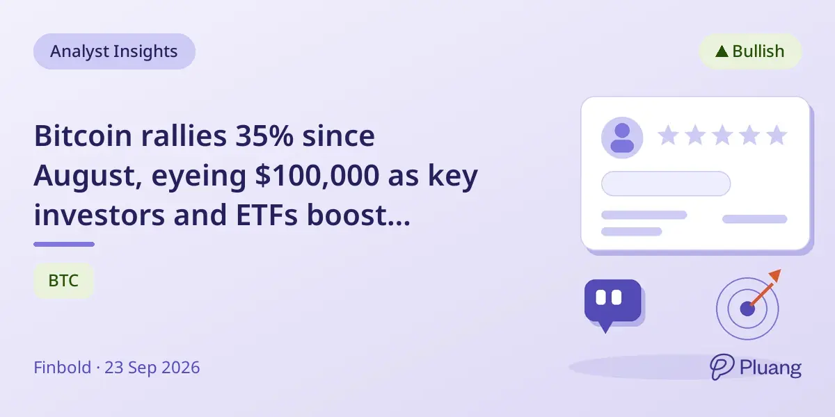Bitcoin rallies 35% since August, eyeing $100,000 as key investors and ETFs boost demand.