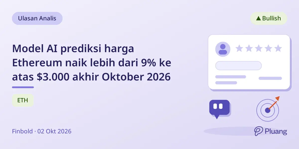 Model AI prediksi harga Ethereum naik lebih dari 9% ke atas $3.000 akhir Oktober 2026