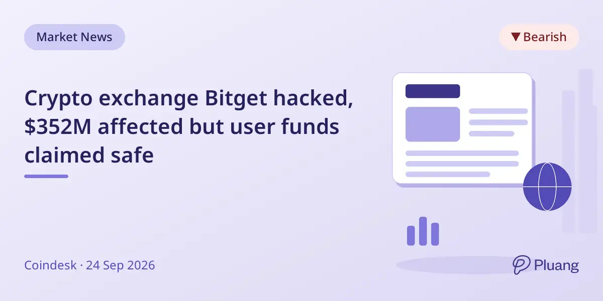 Crypto exchange Bitget hacked, $352M affected but user funds claimed safe