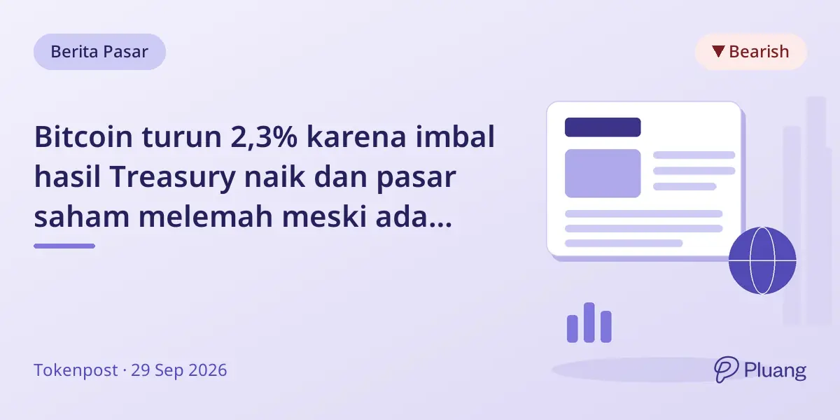 Bitcoin turun 2,3% karena imbal hasil Treasury naik dan pasar saham melemah meski ada aliran dana ETF.