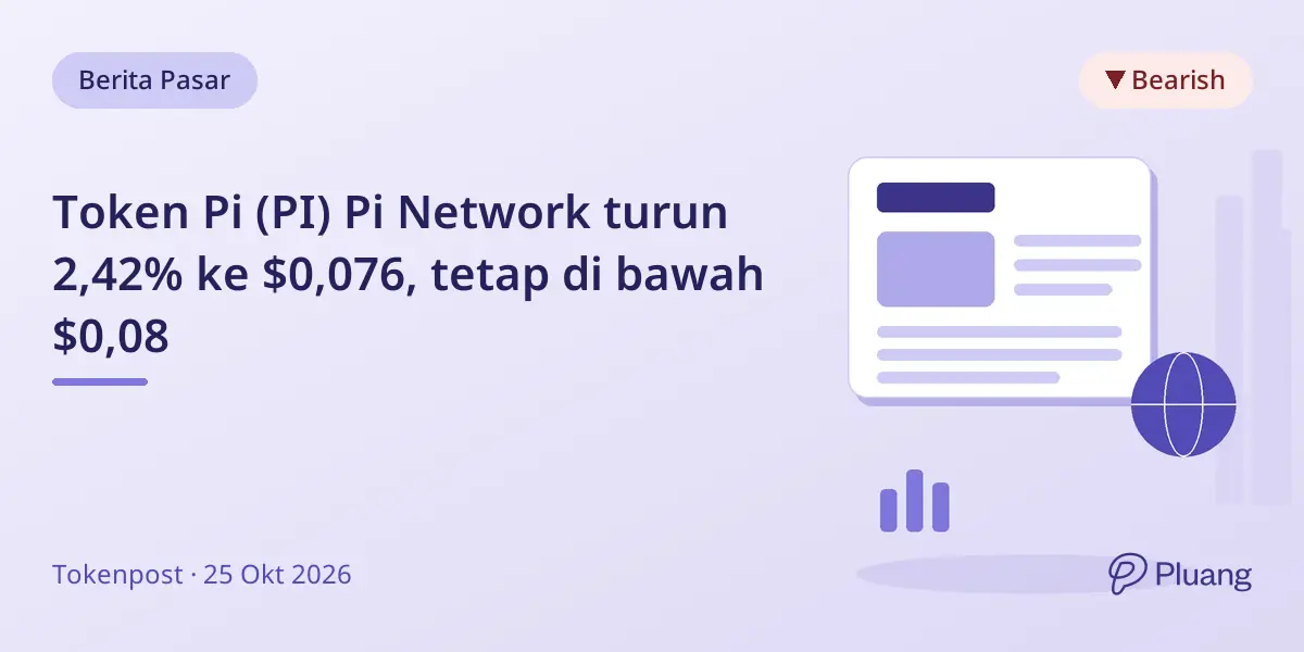 Token Pi (PI) Pi Network turun 2,42% ke $0,076, tetap di bawah $0,08