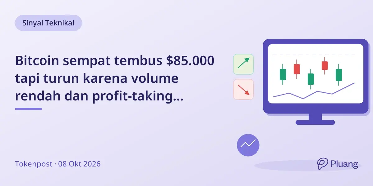 Bitcoin sempat tembus $85.000 tapi turun karena volume rendah dan profit-taking pemegang baru.