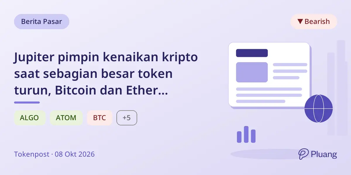 Jupiter pimpin kenaikan kripto saat sebagian besar token turun, Bitcoin dan Ether melemah