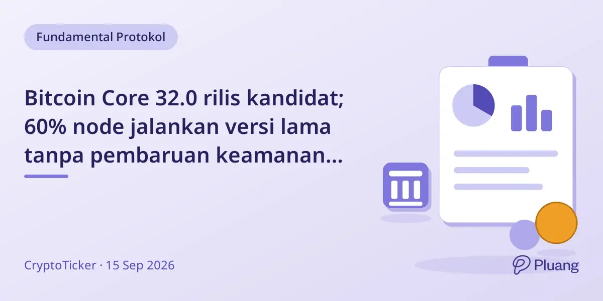 Bitcoin Core 32.0 rilis kandidat; 60% node jalankan versi lama tanpa pembaruan keamanan segera