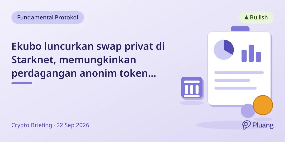 Ekubo luncurkan swap privat di Starknet, memungkinkan perdagangan anonim token terlindungi.