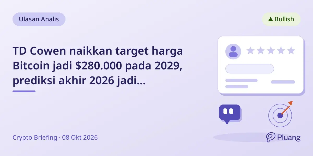 TD Cowen naikkan target harga Bitcoin jadi $280.000 pada 2029, prediksi akhir 2026 jadi $109.000.