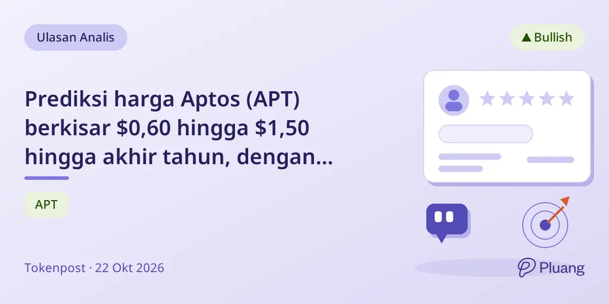 Prediksi harga Aptos (APT) berkisar $0,60 hingga $1,50 hingga akhir tahun, dengan skenario dasar di $0,80-$1,00.