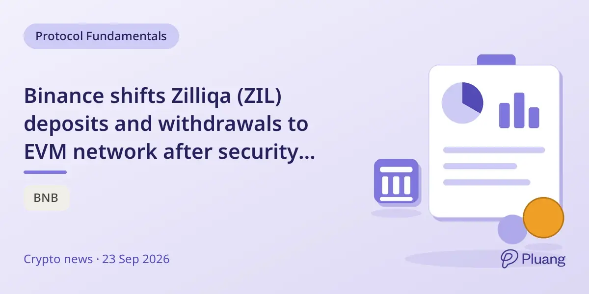 Binance shifts Zilliqa (ZIL) deposits and withdrawals to EVM network after security breach on legacy system.