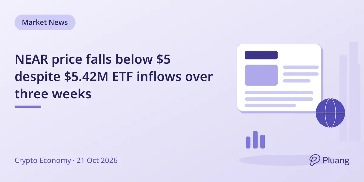 NEAR price falls below $5 despite $5.42M ETF inflows over three weeks
